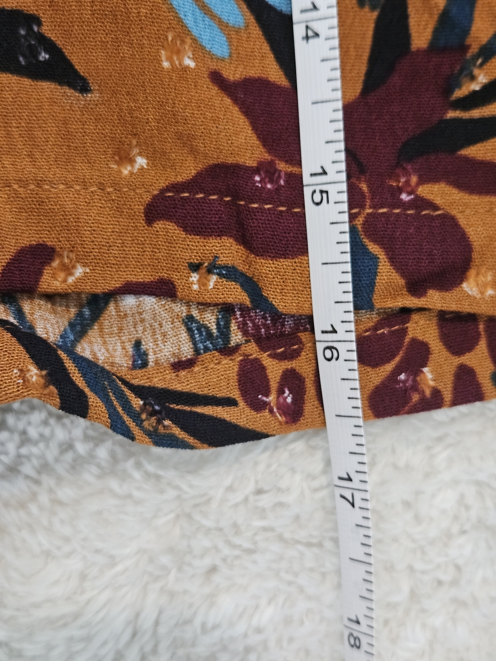 NWT DR2 Bermuda Shorts Size L Floral Brown Orange Summer Vacation Feminine 70s - Picture 6 of 10